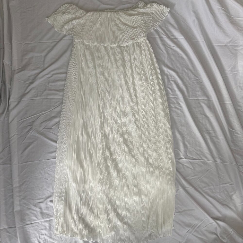 Shein White Maternity Pregnancy Baby Shower Gender Reveal Dress